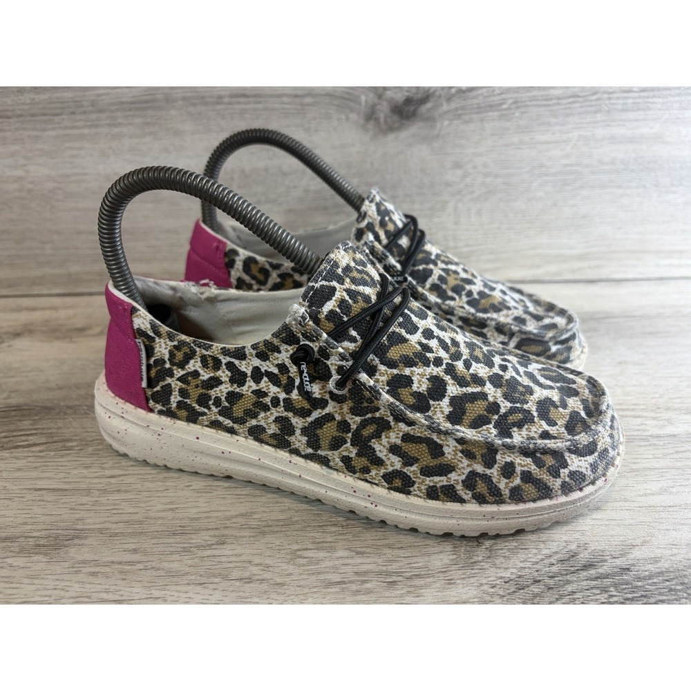 Hey‎ Dude Wendy Youth Cheetah Leopard Animal Print Loafers Slip On Shoes Y4 L5